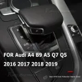 Black Perforated Leather Selector Lever Handle Gear Shift Knob Handball Cover for Audi A4 B9 A5 Q7 4M1 713 139F Q5 2016-2019.