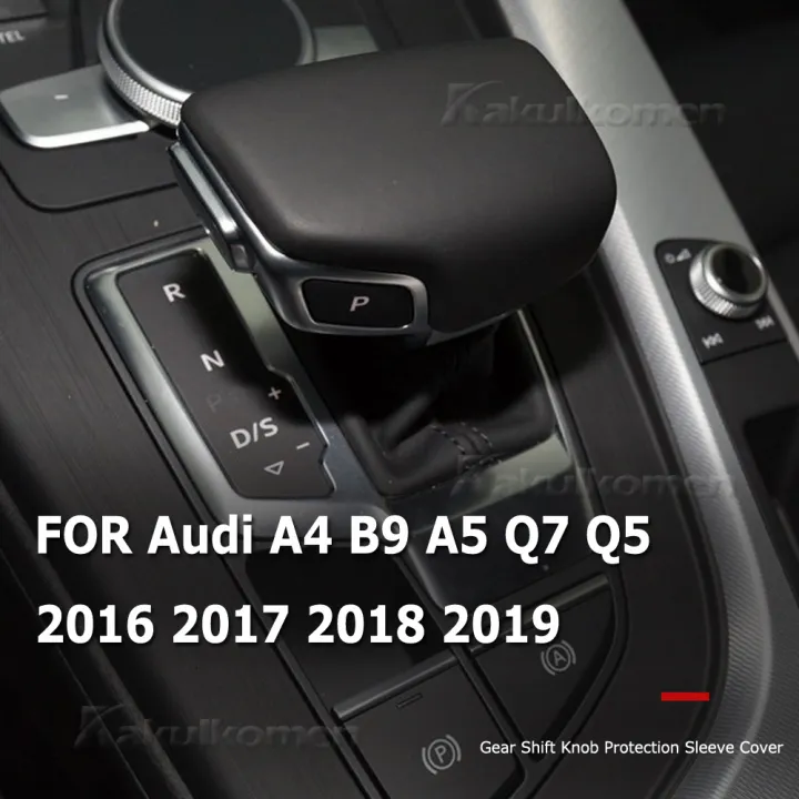 Black%20Perforated%20Leather%20Selector%20Lever%20Handle%20Gear%20Shift%20Knob%20Handball%20Cover%20for%20Audi%20A4%20B9%20A5%20Q7%204M1%20713%20139F%20Q5%202016-2019%20-%20Image%204