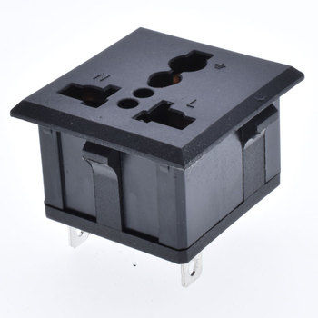 Ac Base panel mount Multi Power Socket 5 Hole Inlet 13A 250V Universal Socket Panel Mount Module Black Color Mold for UPS PDU Machine
