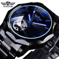 Winner Cool Ocean Geometry Design Transparent Skeleton Dial Mens Watch Top Brand Luxury Automatic Fashion Mechanical Watch Clock. 