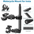 Motorcycle Mount kit for Insta360 X5 X4 X3 X2 RS DJI GoPro Double Clamp Handlebar Selfie Stick for Insta 360 Mount Accessories. 