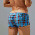 Men's underwear, pure cotton boxer shorts, Aro pants, button opening, checkered pattern, low waist pocket slim fit under wear for men.