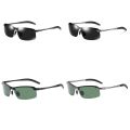 Semi Rimless Metal Frame Men Driving Sunglasses Fishing Waterpoof Polarized Sunglasses. 
