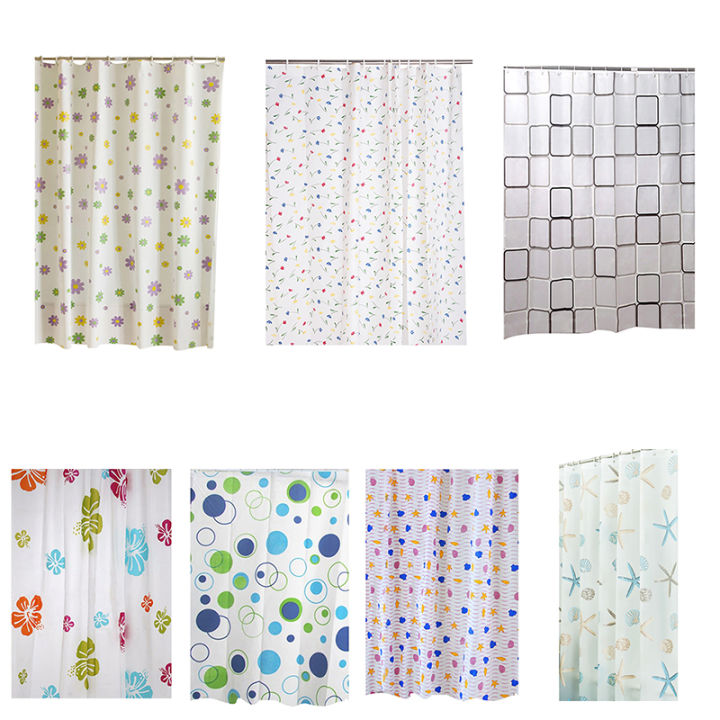 Simple Printing Bathroom Shower Curtain Home Decoration Polyester Waterproof Bathtub Creative Shower Curtain with 12 Hooks