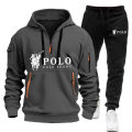 Autumn and Winter 2025 new Men's casual set, a fashionable outdoor hiking windproof and warm men's hoodie and pants 2-piece set. 