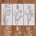 3 Pcs Large Wildflower Stencil Set 7.9×15.8 inch - Reusable Spring Floral and Rustic Plant Spray Template for Wall, Floor, Fence. 