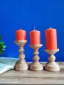 Wooden candel holder set of 3,Pillar candle stand made with real wood,Beat quality with low price. 