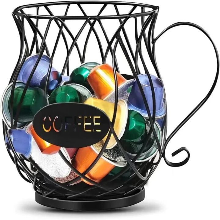 1pc Coffee Pod Holder Large Capacity Cup Coffee Pod Organizer Coffee Creamer Container Coffee Pod Storage Cup Mug Shape Coffee