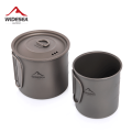 Widesea Camping Mug Titanium Cup Tourist Tableware Picnic Utensils Outdoor Kitchen Equipment Travel Cooking set Cookware Hiking.