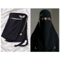 Black Niqab with Rhinestone Butterfly | fancy naqab | hijab | Premium full coverage hijab| clipped naqab. 