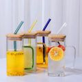 385 ml Lightweight, Heat-Proof Glass Tumbler with Straw & Handle - Eco-Friendly Lid - Perfect for Coffee, Tea, Juice. 