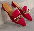 Ladies Pamp Design Gorgeous Party Scandals- Women's Elite Quality Velvet Meterials Flat Heel Shoes - Girls Shoes for Party Wear. 