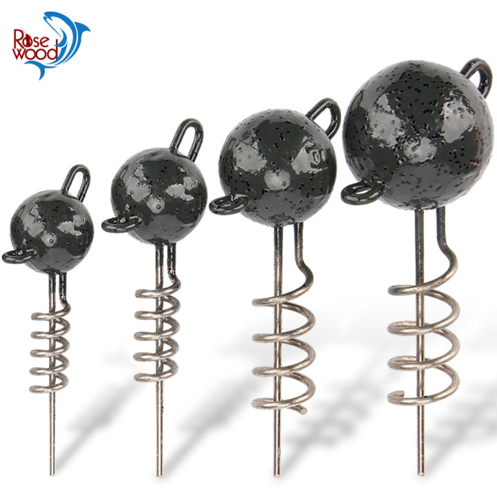 Rosewood Screw Jig Head For Soft Lure 7g 10g 15g 20g 25g 30g 50g With Screw Spiral Sinker Weight Rubber Fish Fishing Equipment