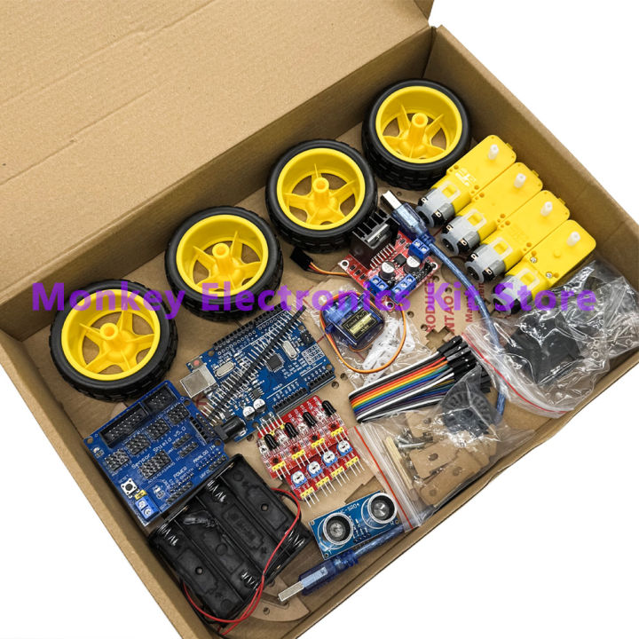 Electronic Smart Car Kit 4WD Smart Robot Car Chassis Kits Car With ...