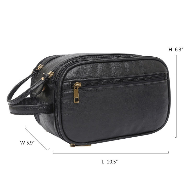 Toiletry%20Bag%20for%20Men,%20Large%20Travel%20Shaving%20Dopp%20Kit%20Water-resistant%20Bathroom%20Toiletries%20Organizer%20PU%20Leather%20Cosmetic%20Bags%20-%20Image%202