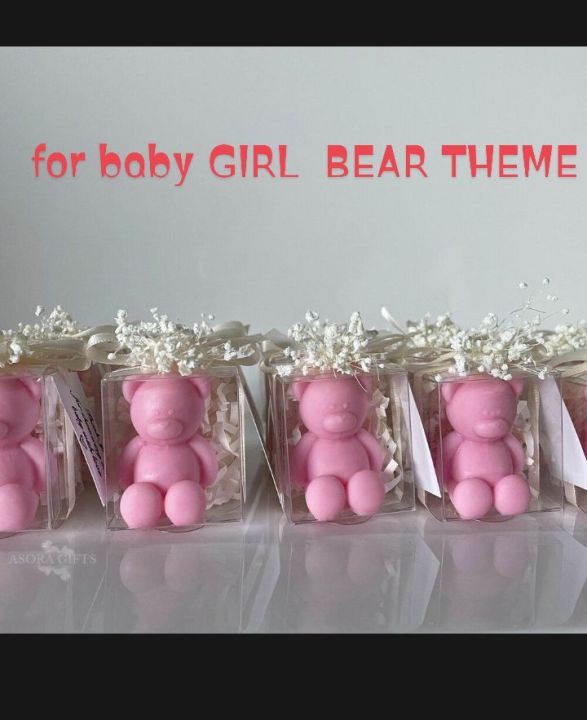 Small Teddy Bear Candles for baby Girl 💗 - Perfect Favors for Bear-themed Events | Mini Bear Candles for Baby Showers & Birthdays | Teddy Bear Party Favors