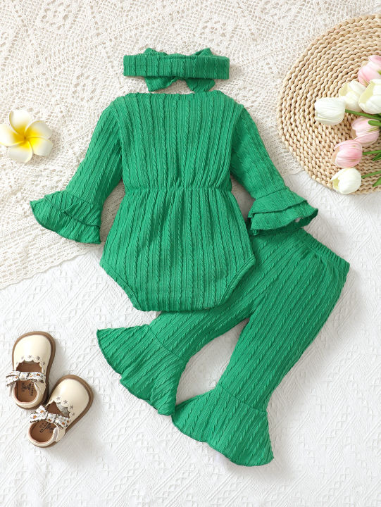 Baby%20girl%20autumn%20and%20winter%20casual%20fashion%20texture%20fabric%20round%20neck%20double-layer%20flared%20sleeves%20bow%20bow%20front%20jumpsuit%20and%20flar%20-%20Image%204