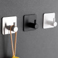 4pcs Self Adhesive Wall Hooks, Towel Rack, Bathroom Door Key, Cloth Coat Hanger Kitchen Hardware Holder Bag Hook Organizer. 