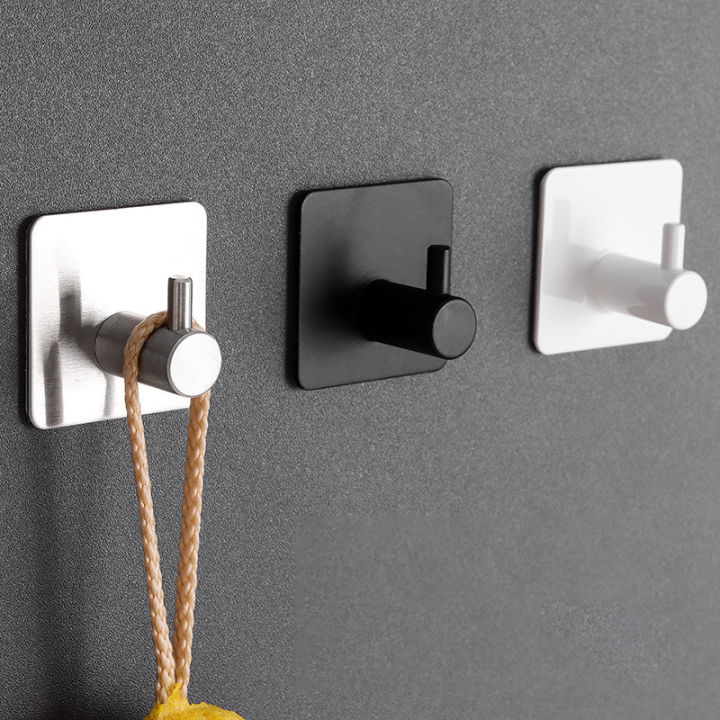 4pcs%20Self%20Adhesive%20Wall%20Hooks,%20Towel%20Rack,%20Bathroom%20Door%20Key,%20Cloth%20Coat%20Hanger%20Kitchen%20Hardware%20Holder%20Bag%20Hook%20Organizer%20-%20Image%202