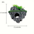 Multi-Use Aquarium Floating Island Décor Rock with Shelter for Fish, Ecological Scenery Rockery for Fish Tank Landscaping.