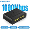 Magecam Network Switch Mini 4Ports Switch Ethernet 1000Mbps Gigabit High Performance Smart Switcher RJ45 Hub Internet Injector. 