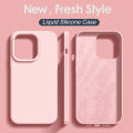 Hot selling liquid silicone phone case for iPhone 14 13 12 11 pro Max soft shockproof cover skin friendly phone case with velvet inside. 