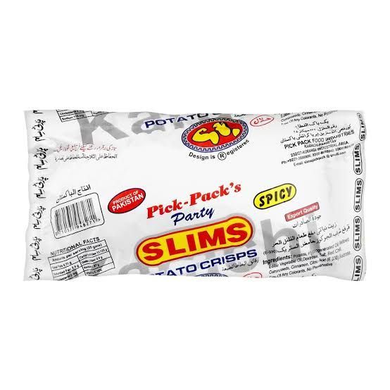 Party Slims Chips Potato Crisps Spicy 5 packet Pick Pack food industries