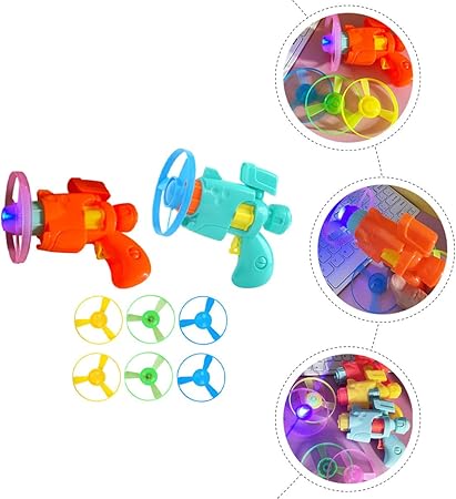 Toyvian Flying Saucer Disc Launcher Set – Spinning Flying Disc Toy for Kids