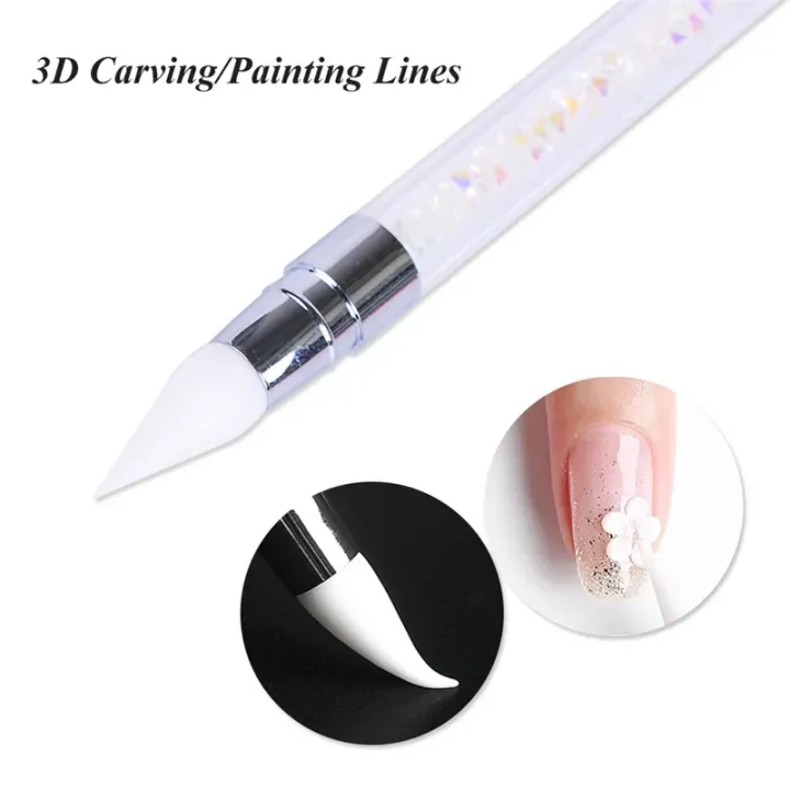 Dual-ended%20Silicone%20Sculpture%20Nail%20Art%20Pen%20Nail%20Art%20Brush%20Carving%20Mirror%20Glitter%20Powder%20Dotting%20Painting%20Nail%20Pen%20Manicure%20Tools%20-%20Image%205