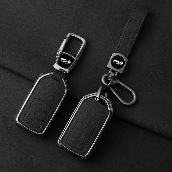 Metal%20Leather%20Car%20Key%20Case%20Cover%20For%20Honda%20Accord%20CRV%20CR-V%20URV%20UR-V%20Vezel%20City%20Civic%20Jazz%20BRV%20BR-V%20HRV%20HR-V%20Keychain%20Accessories%20-%20Image%203