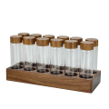 Coffee Beans Storage Tube Single Dose Glass 17g 22g Walnut Based Container With Funnel Espresso Accessories Goods Barista Tools.