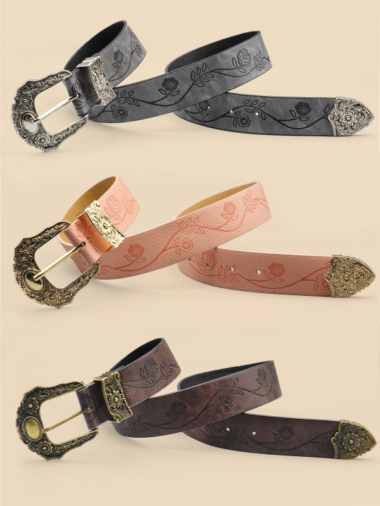 Western%20Style%20Printed%20Solid%20Color%20Pu%20Belt%20Buckle,%20Retro%20Casual%20Women's%20Belt,%20Classic%20Jeans%20Decorative%20Belt%20-%20Image%205