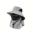 Summer Sun Hats UV Protection Outdoor Hunting Fishing Cap For Men Women Hiking Camping Visor Bucket Hat Neck Flap Fisherman Hat. 