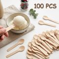50Pcs Disposable Wooden Spoons for Tasting Sampling Yogurt Ice Cream Dessert Forks Wedding Party Tableware Wooden Spoon.
