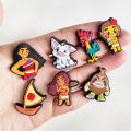 8-12pcs Disney Moana Shoe Charms Decorations Cartoon DIY Clog Sandals Shoe Accessorie Decorations Kids X-mas Gifts. 