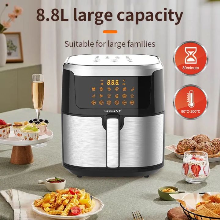 Sokany%208.8L%20Digital%20Air%20Fryer%20(SK-10037)%20%7C%202000W%20Power%20%7C%2012%20Preset%20Menus%20%7C%20Smart%20Touchscreen%20%7C%20Oil-Free%20Cooking%20%7C%20Detachable%20Basket%20-%20Image%203