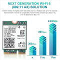 WiFi 6 Wifi Card AX201 AX201NGW 3000Mbps Dual Band 2.4Ghz/5Ghz 2.4Gbps 2400Mbps+574Mbps M.2 Key E CNVio 2 Wireless Card. 