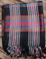 Traditional Soft Linen Balochi Dupatta - Black - 2.5 Meters. 