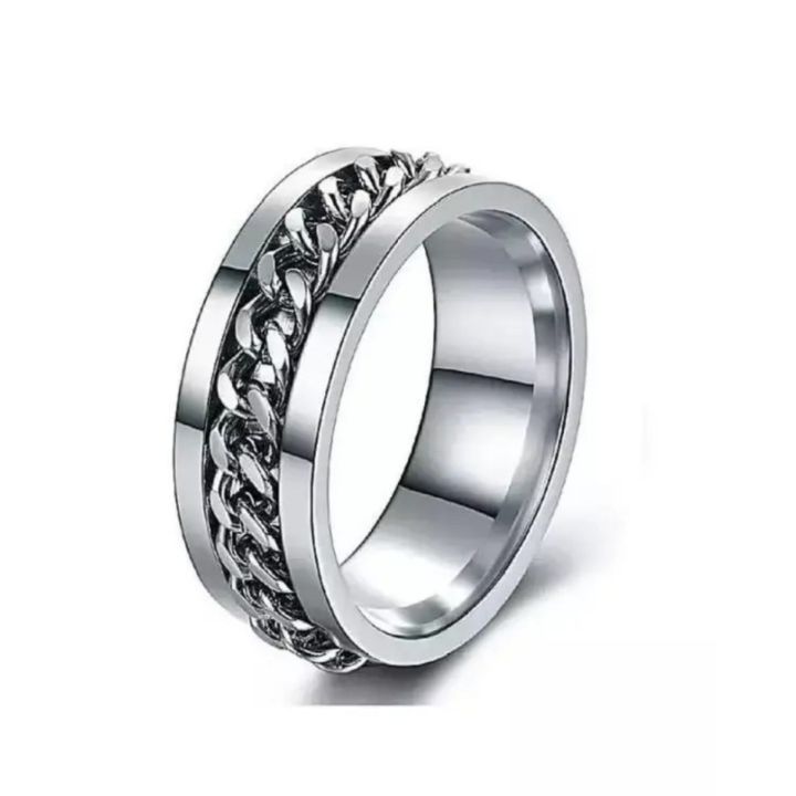 Stainless Steel Chain Spinner Ring for Men and Boys Chain Spinner Chala