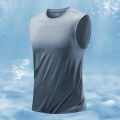 Summer Running Vest Breathable Sleeveless Top Stretch Fitness Vest Men's Reflective Jogging T-Shirt Gym Vests Men Quick Drying. 