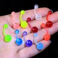 1-10Piece Belly Button Rings Glow in the Dark Belly Rings Acrylic Flexible Barbells Colorful Navel Piercing Jewellery Navel Bars. 