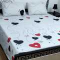 Premie King Size Double Bedsheet Set with Two Coordinating Pillow Covers. 