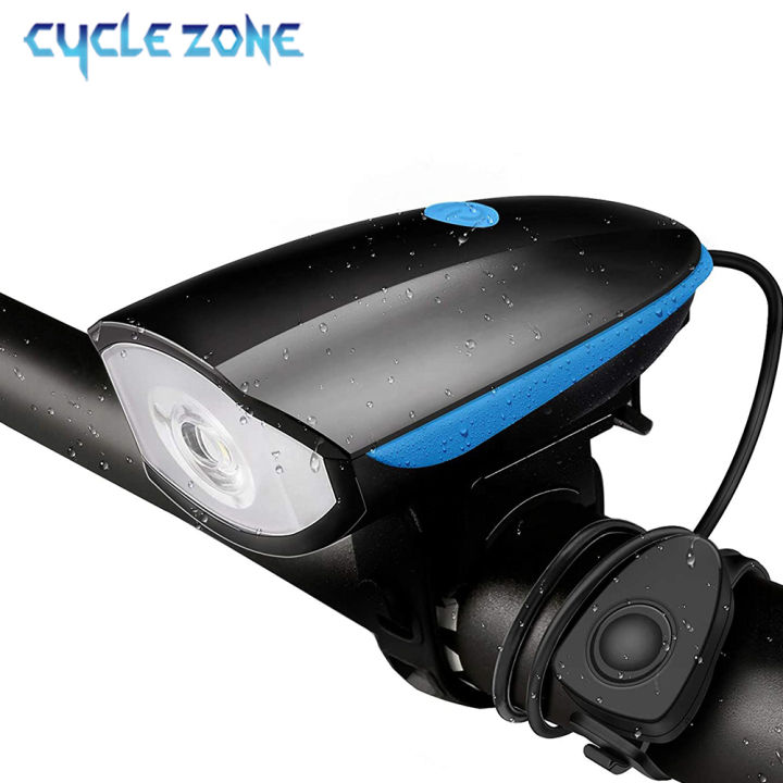 Bicycle Light With Horn 120 DB Waterproof 3 Modes Bicycle Front Light Horn  Outdoor USB Rechargeable MTB Cycling Bike Bell