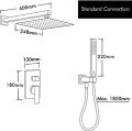KES Black Shower Set 3-Function Concealed Shower System for Bathroom Wall Mounted 12-Inch Shower Head with Handheld Including Rough-in Valve Body and Trim. 
