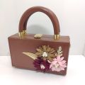 flower top handle trendy bag. 