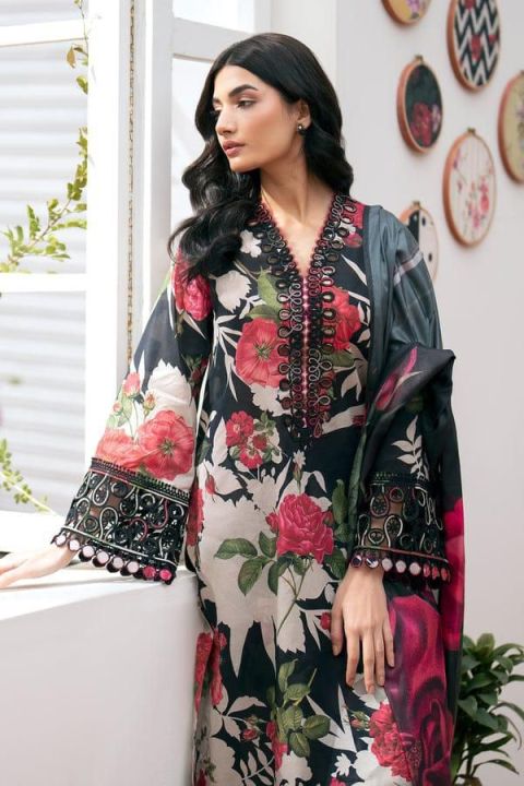 unstitch 3 pc suit only printed