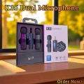 K35 DUAL WIRELESS DYNAMIC MICROPHONE WITH NOISE CANCELLING For Smartphone DSLR And All Others Audio 3.5mm Jack Support. 