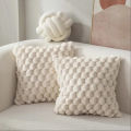 1pcs Pineapple Grid Turtle Pattern 3D Soft Plush Throw Pillowcase,Cream White For Living Room Sofa Bedroom Home Room Decor. 