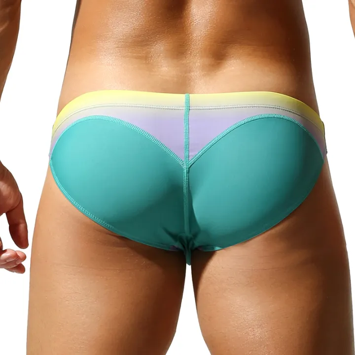 SEOBEAN%20Men's%20Low-Waist%20Triangle%20Swimsuit%20%20Tight%20with%20Rope%20Fashion%20Gradient%20Color%20Men's%20Swimwear%20-%20Image%203