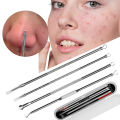 4Pcs Blackhead Acne Remover Set Beauty Skin Care Pore Cleaner Acne Needle Pimple Stainless Steel Pimple Needles Removal Tools. 